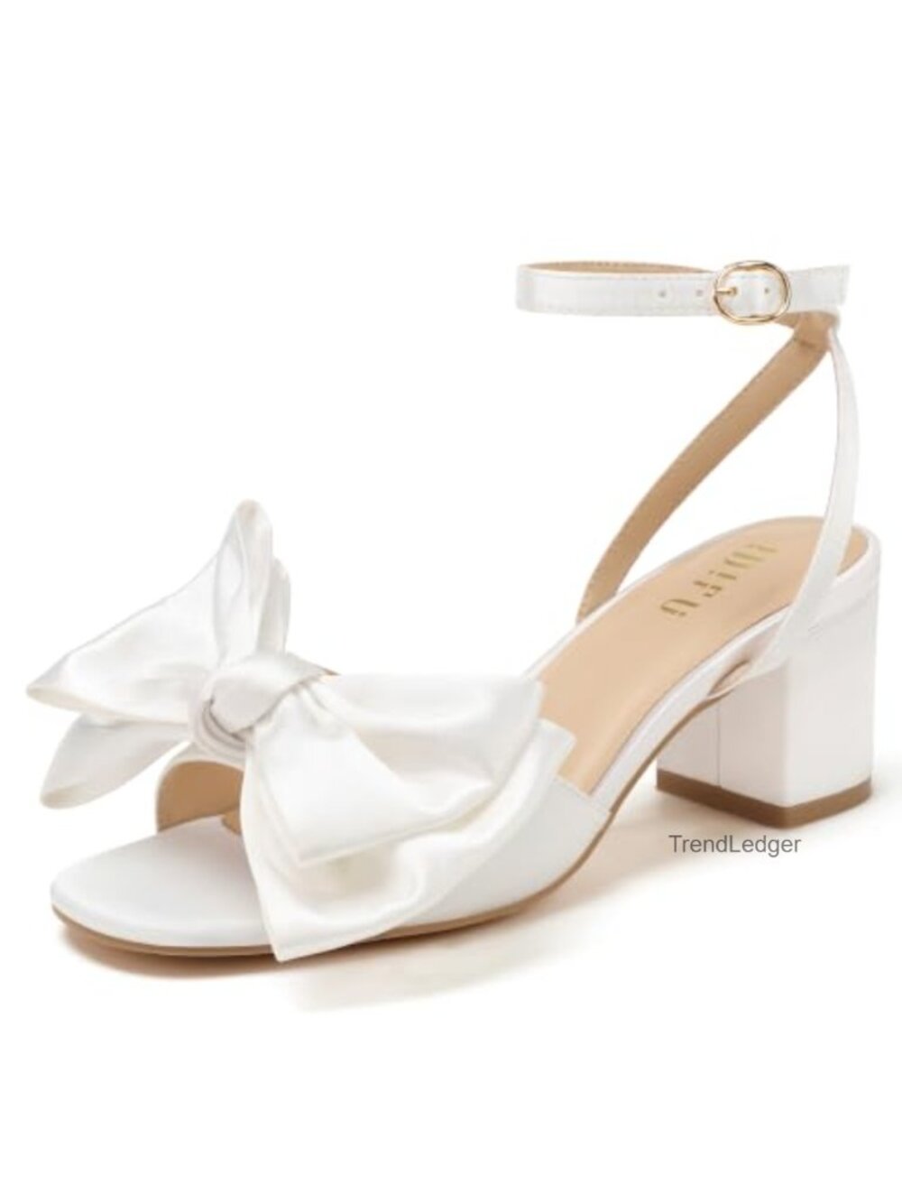Satin Bow Block Heel Open Toe Heeled Sandals